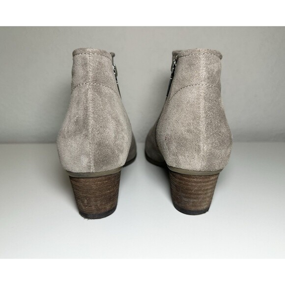 Blondo Womens Suede Taupe Booties Size‎ 9M Side Zip Waterproof Stack Block Heel - Picture 3 of 14